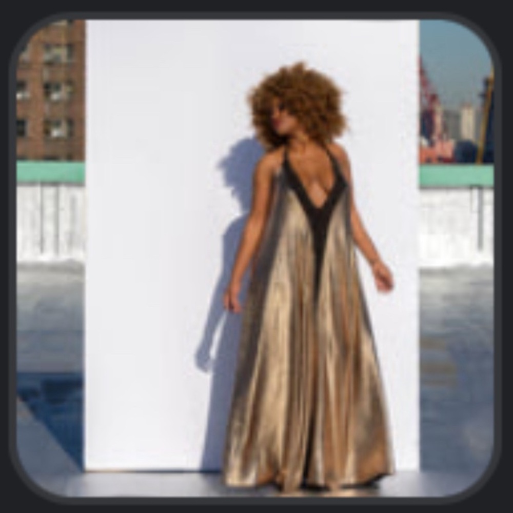 Gold AF Halter Dress | Onion | Size 12
